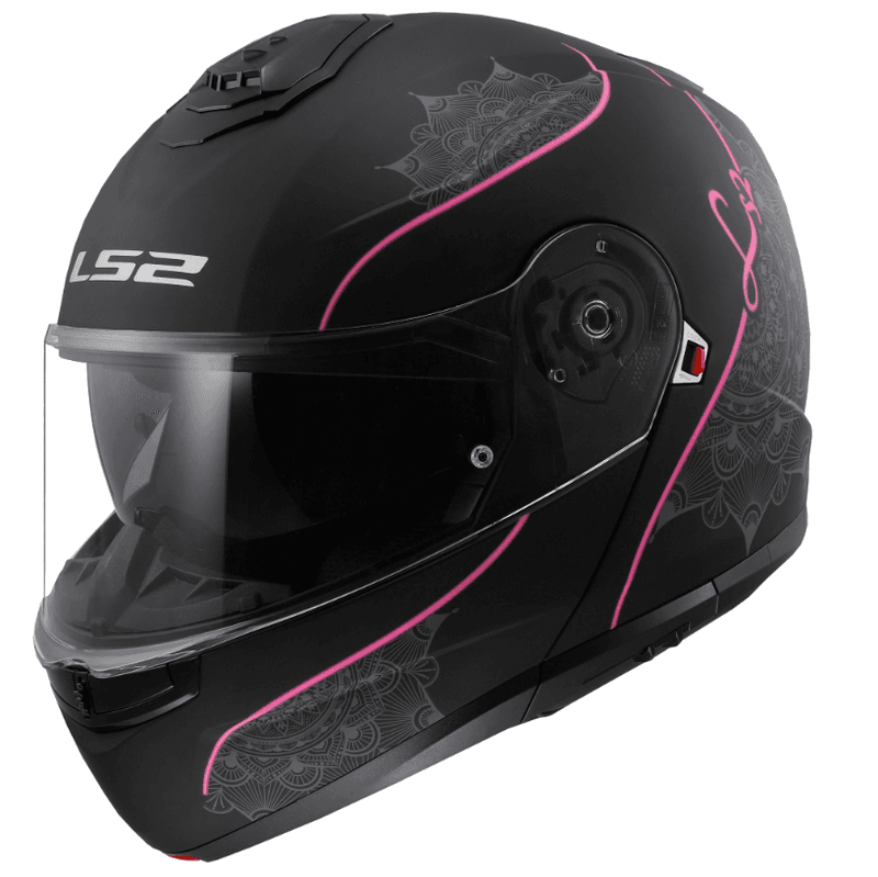 LS2 FF908 Strobe II Lux Åpningshjelm, svart/rosa