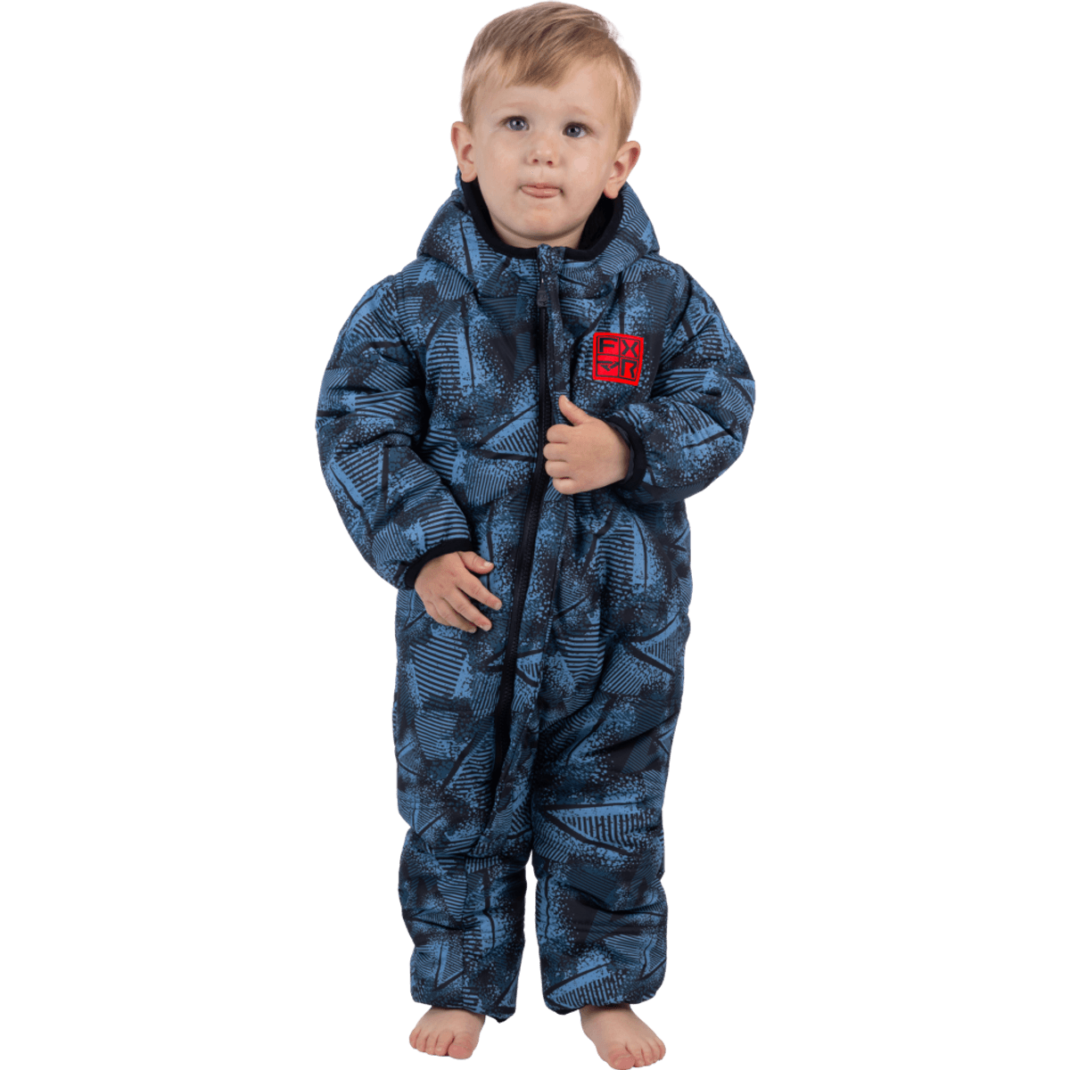 FXR Infant Kicker Snowsuit 26, element blue hazard