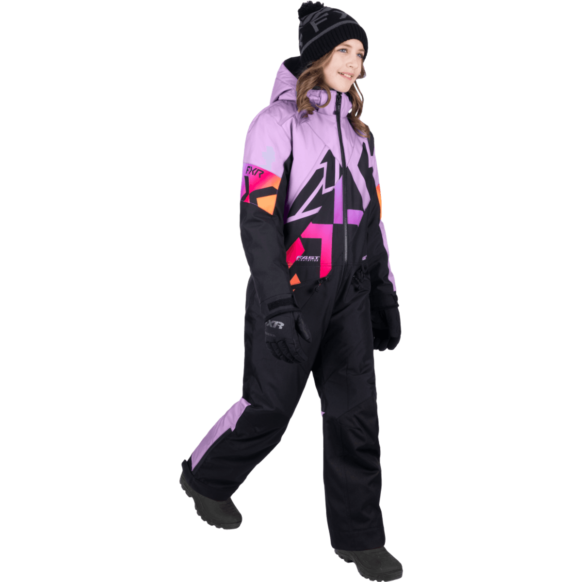 FXR Yth Cold Cross CX Monosuit 26, black/lilac glow
