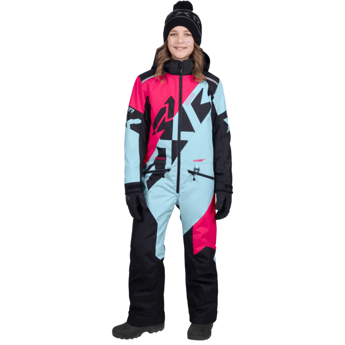 FXR Yth Cold Cross CX Monosuit 26, maui blue/razz