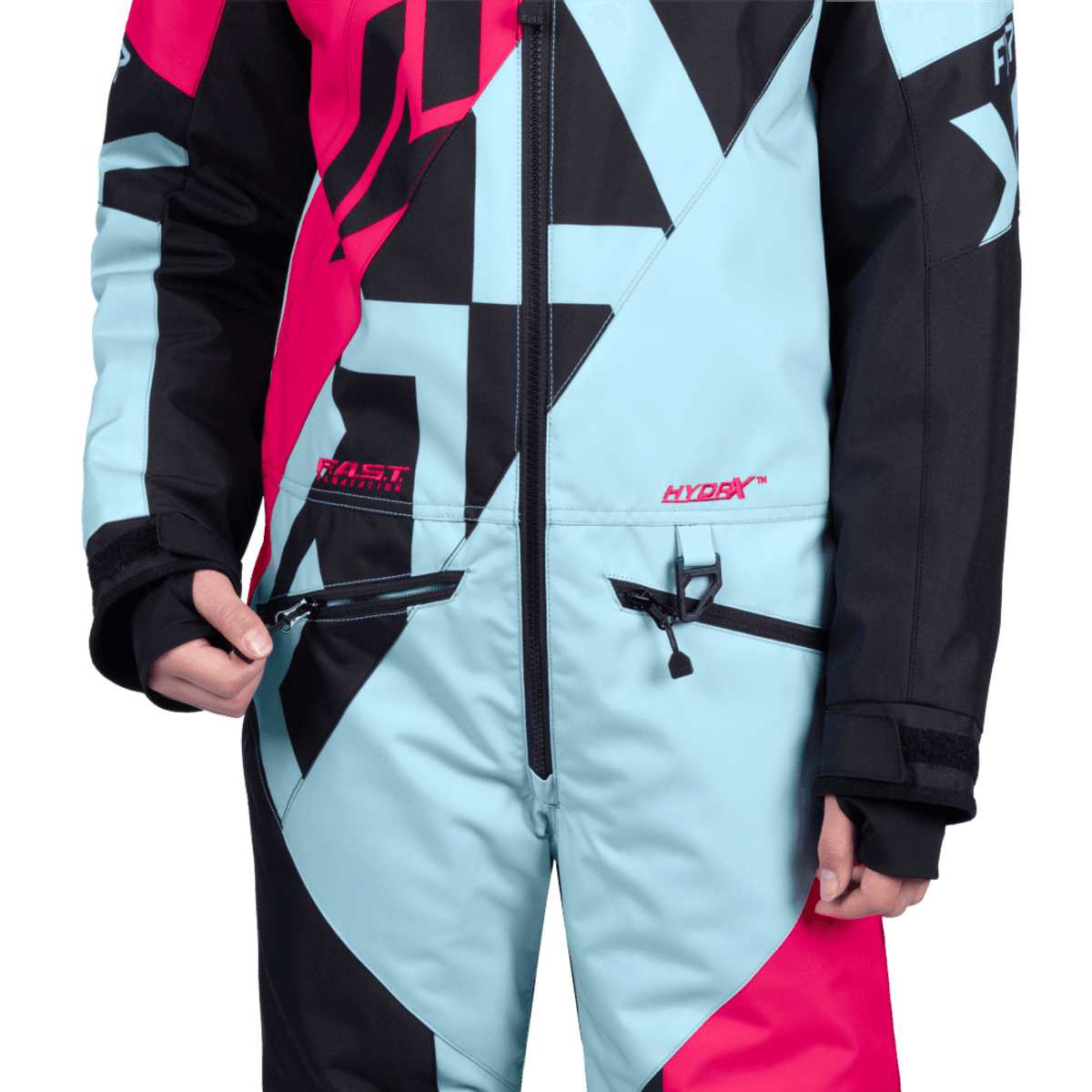 FXR Yth Cold Cross CX Monosuit 26, maui blue/razz
