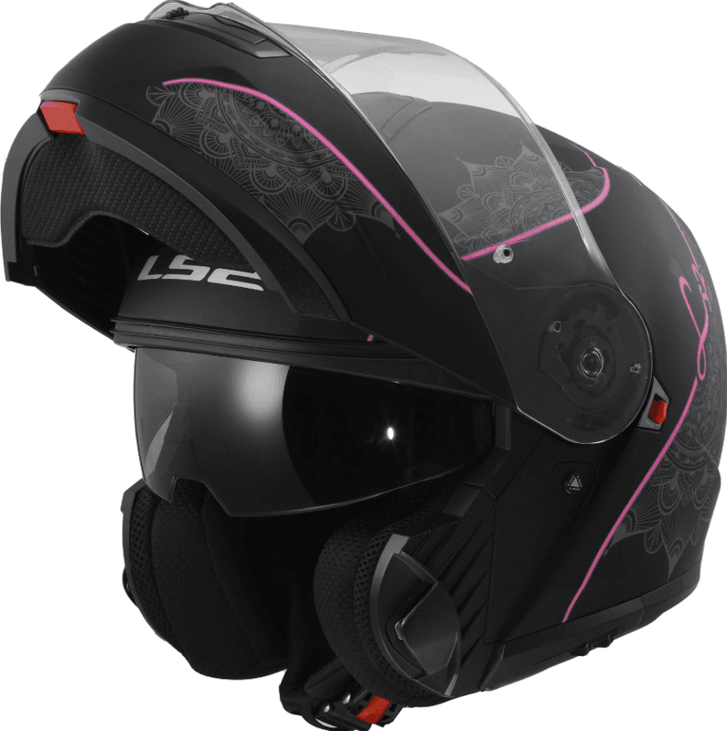 LS2 FF908 Strobe II Lux Åpningshjelm, svart/rosa