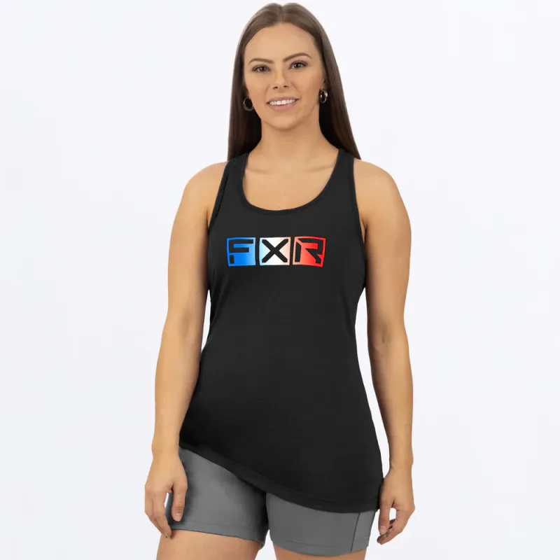 FXR W Podium Premium singlet, sort/liberty